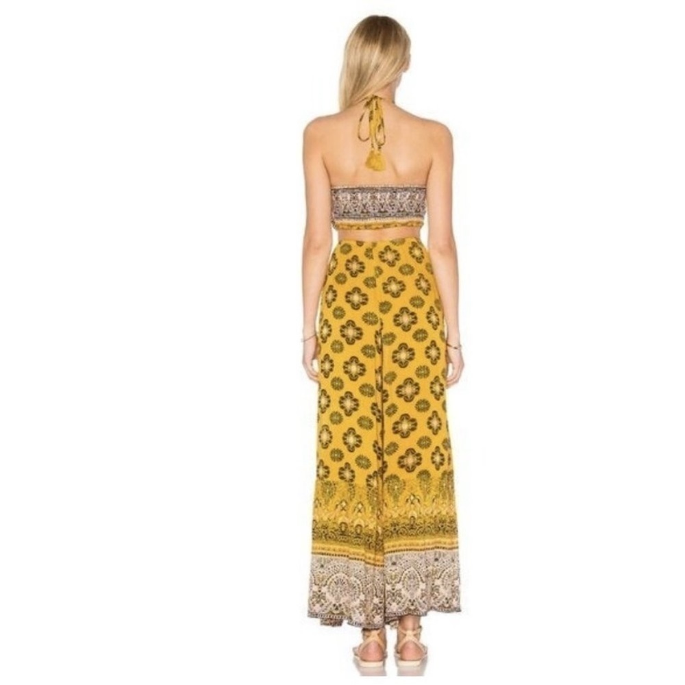 Free People Mariabelle Yellow Mustard Jumpsuit Boho Moroccan XS - Picture 4 of 15